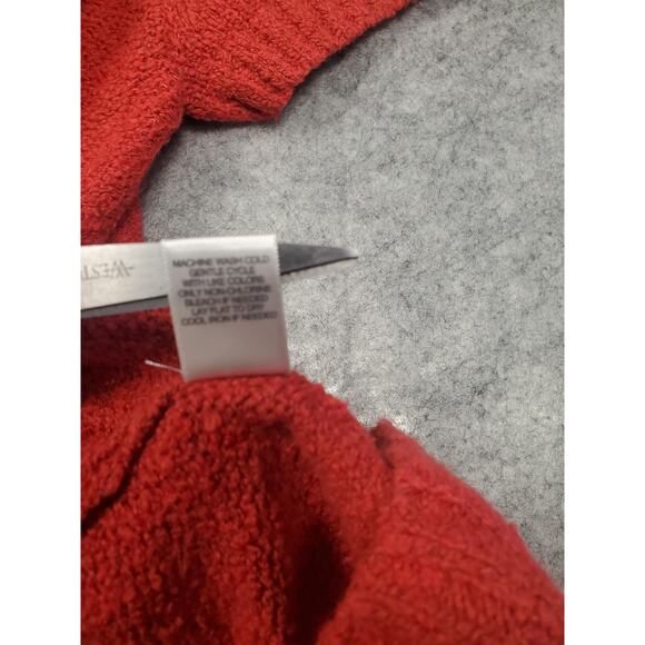 Christopher & Banks Women's M Red Short Sleeve One Button Sailor Collar Cardigan - Picture 7 of 8